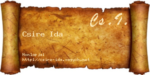 Csire Ida névjegykártya
